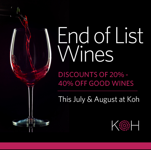 Koh "Bin End" Wine Sale